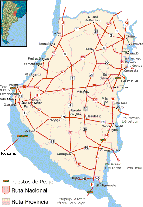 Mapa de Entre Ros