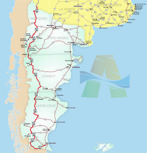 Mapa de la Ruta 40 Regin Norte